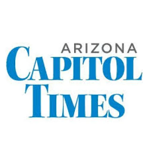 On a white background, the logo for Arizona Capitol Times in blue text