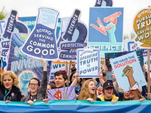 Photo of protest in support of science