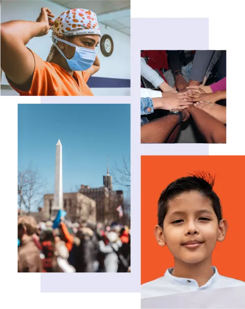 collage of people