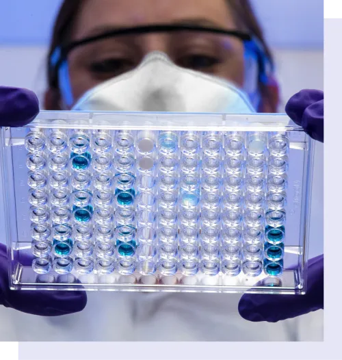 woman with samples